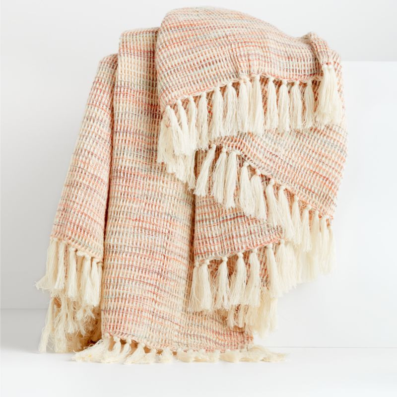 Cyril Waffle Weave Throw Blanket 40x70 | Crate and Barrel | Crate & Barrel