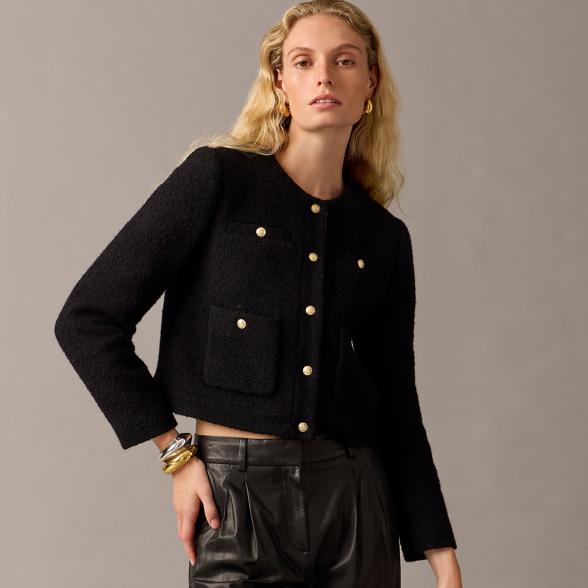 Collection cropped lady jacket in Italian wool-blend bouclé | J. Crew US