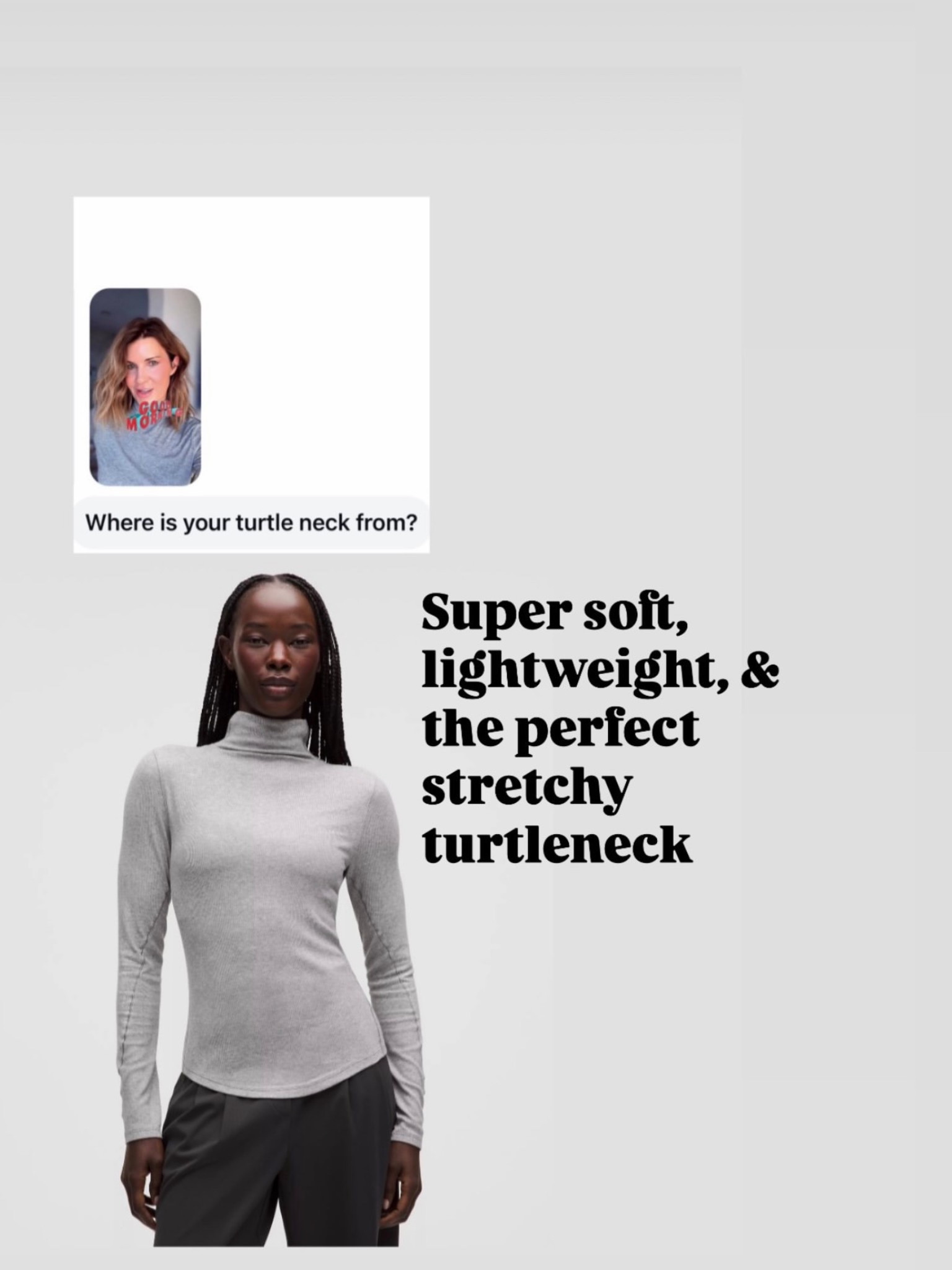 Hold tight tees and ribbed turtleneck 
I have in several colors 

#LTKOver40