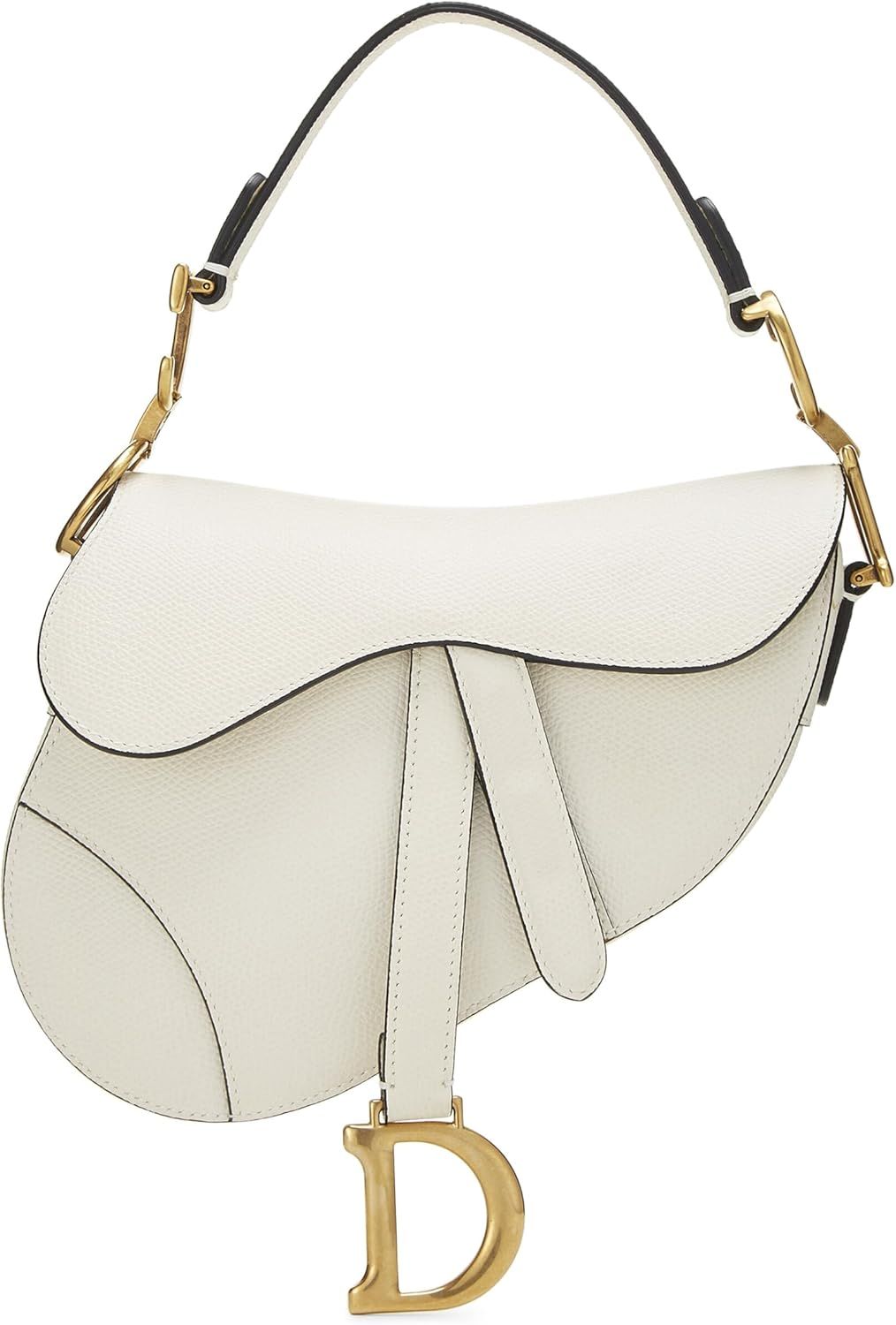 Amazon.com: Dior, Pre-Loved White Grained Calfskin Saddle Bag Mini, White : Luxury Stores | Amazon (US)