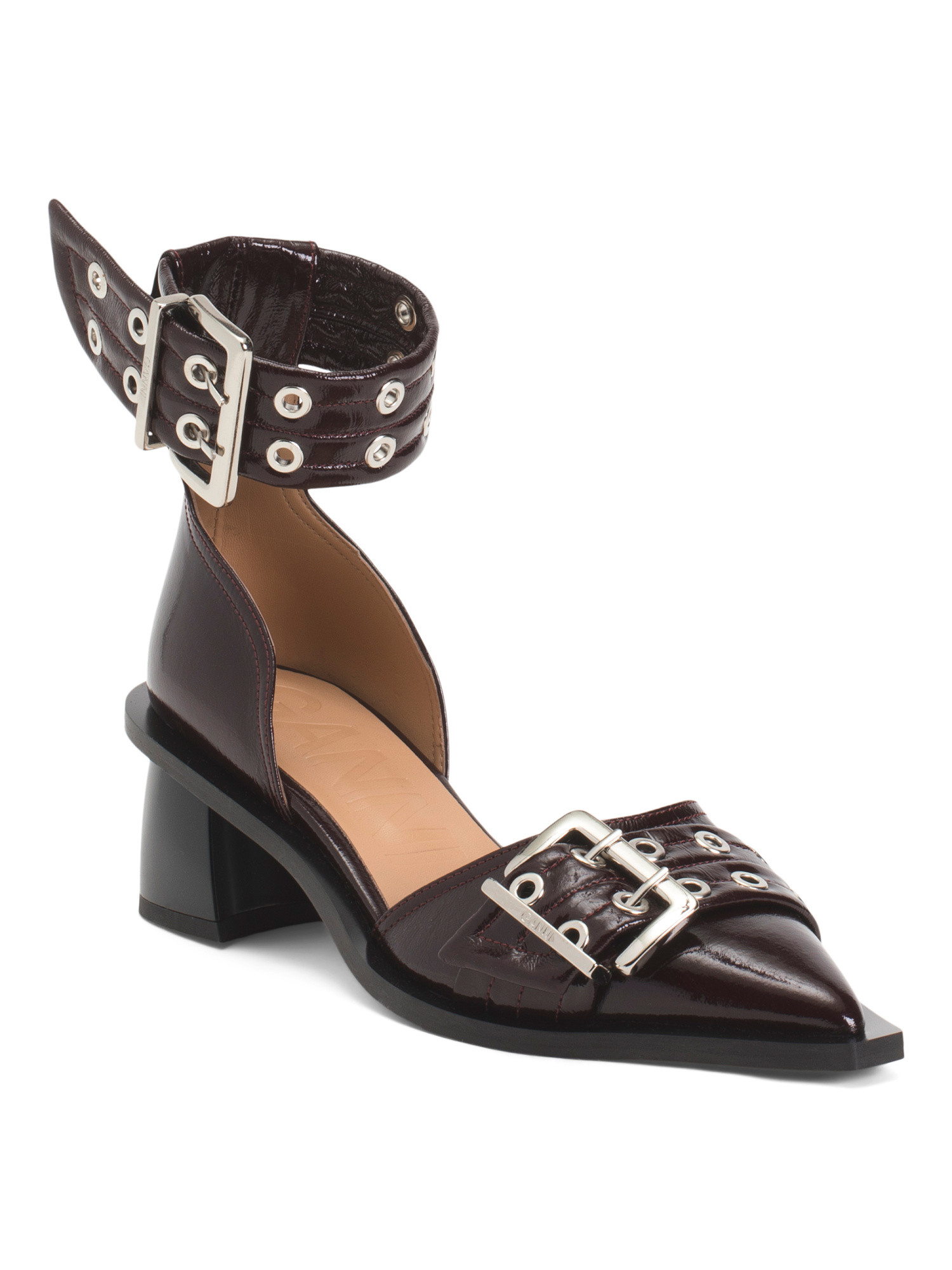 Made In Portugal Feminine Buckle Open Cut Pumps | TJ Maxx