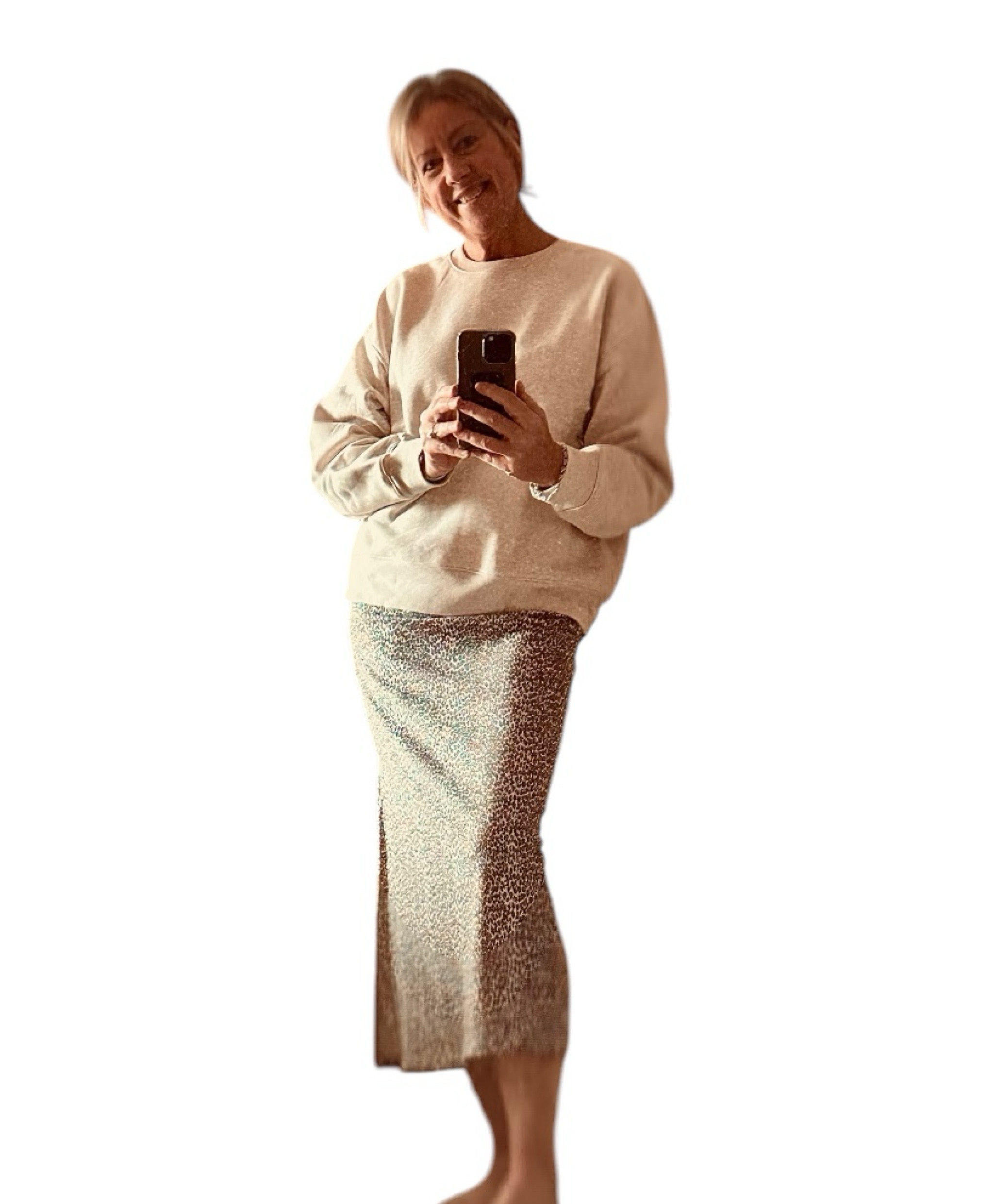 Tuesday Vibe ….

A cozy fleece sweatshirt worn with a stretch knit leopard print skirt . 

The sweater is so soft and cozy  - perfect for spring temps (  and I mean today felt balmy compared to the negative temps we have been having !   ) 

The skirt is so super comfy and can be dressed up or down .  It has a side slit  . 
No buttons or zippers  - just pull on and go !   

Finish the whole look off with a crossbody bag and your set !   Boots … runners …. Loafers ….. what ever mood you are in this look has it !!  

Sweatshirt @americaneagle
Skirt @americaneagle 

#maxi
#animalprint
#leopard
#stretchknit
#comfy
#fleece
#goanywhereoutfit
#fashionablesixties
#americaneagle


#LTKFashionMonth #LTKspring #LTKcanada