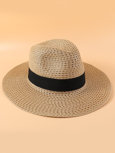Two Tone Straw Hat | SHEIN