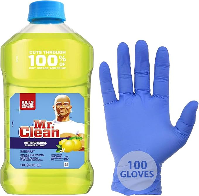 Peaknip Mr Clean Multi Purpose Cleaner - Citrus Scent 45 fl oz. Bundled Together 100 Disposable G... | Amazon (US)