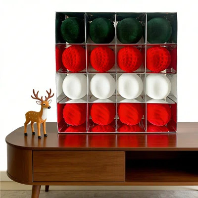 16 Pcs Velvet Christmas Balls Bulk 2.36 Inch Flocked Christmas Tree Ball Ornament Plastic Decorative Hanging Ornament Xmas Bulb Decorations Xmas Tree | Wayfair North America