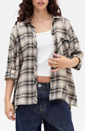 BDG Urban Outfitters Brendan Check Oversize Button-Up Shirt | Nordstrom | Nordstrom