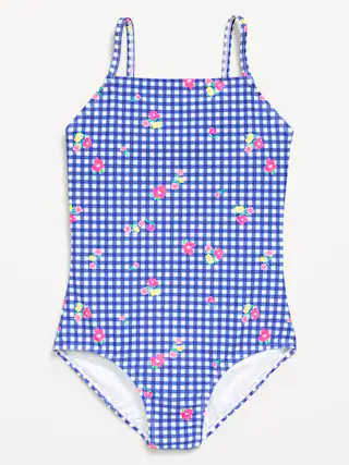 Back Cutout One-Piece Swimsuit for Girls | Old Navy (US)