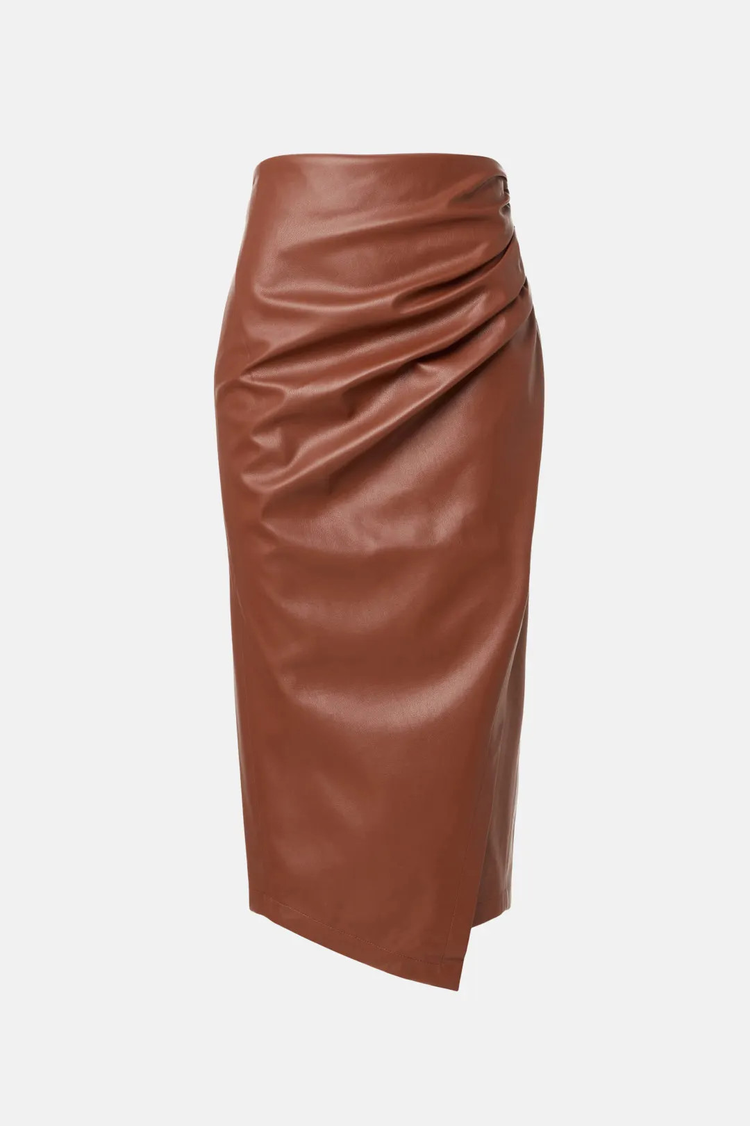 Ruched Side Faux Leather Skirt | Rent the Runway