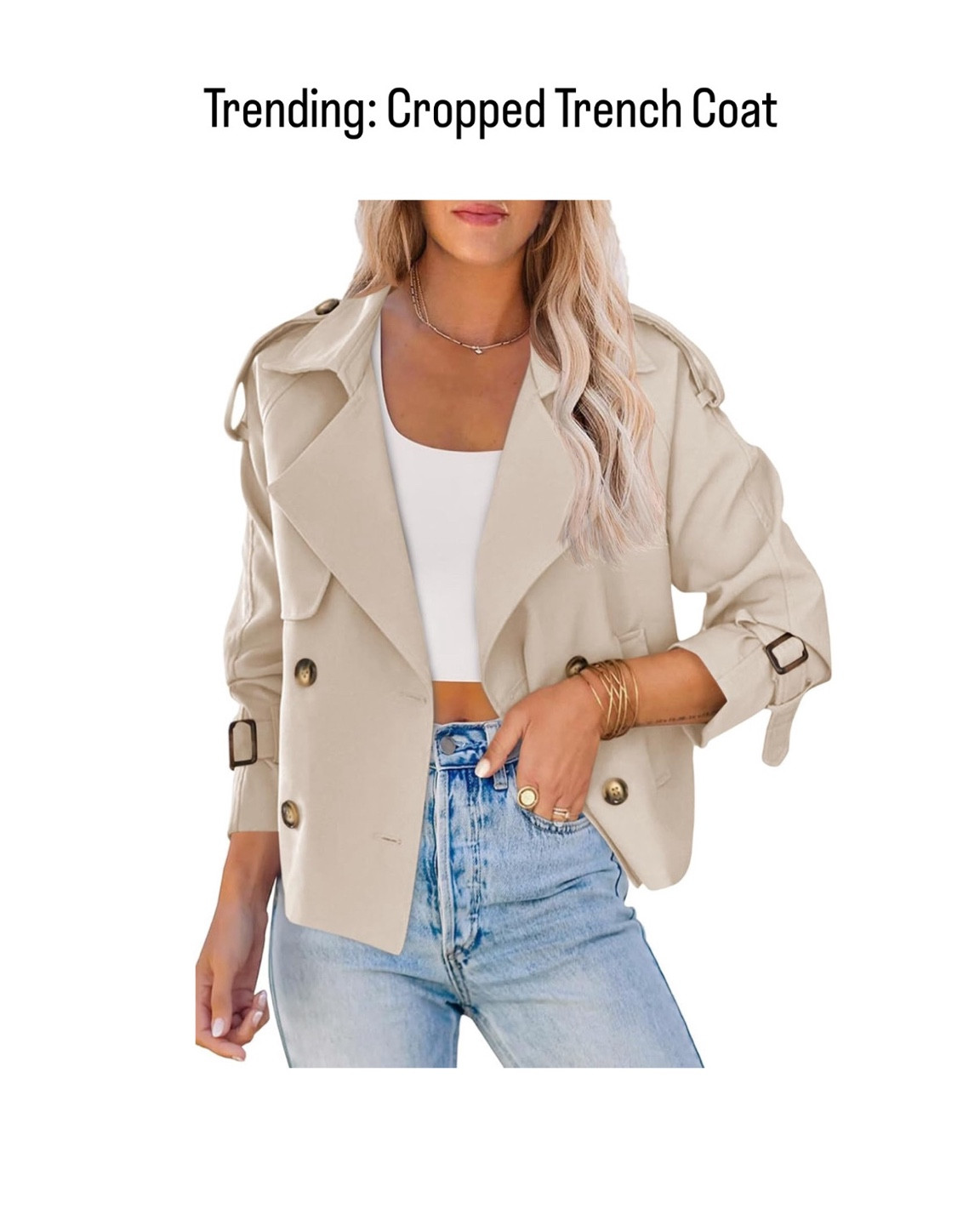 Trend alert: cropped trench coat. I do like this style paired with denim or even trousers for a dressier look. Also would be cute with a skirt too! 

#LTKFindsUnder100 #LTKStyleTip #LTKSeasonal