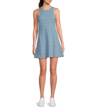 Panama Floral Round Neck Sleeveless Mini Dress | Dillard's