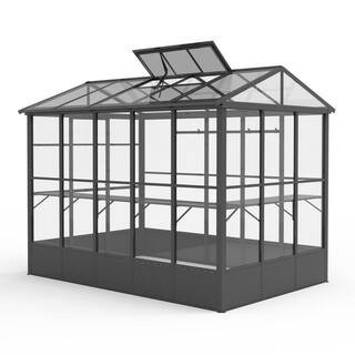 8 ft. W x 10 ft. D x 7.5 ft. H Outdoor Aluminum Heavy Duty Greenhouse with Fully Auto Temperature Control Vent | The Home Depot