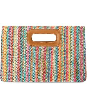 Beach Clutch Bag Straw Summer Clutch Purses for Women Handmade Woven Purse Detachable Gold Chain,... | Amazon (US)
