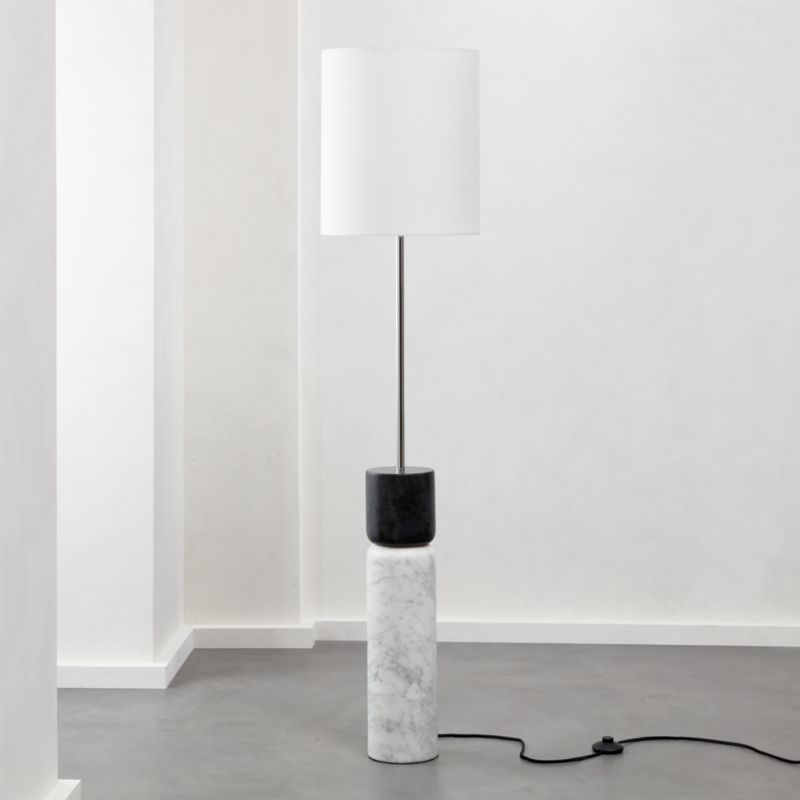 Stacked Grey and White Marble Floor Lamp | CB2 | CB2