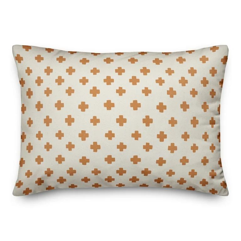 Creative Products Burnt Orange Swiss Cross Pattern 14x20 Spun Poly Pillow | Walmart (US)