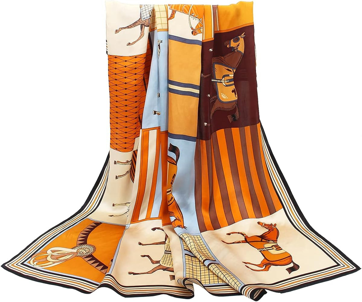 ANDANTINO 100% Pure Mulberry Silk Scarf 35" Large Square Lightweight Headscarf –Women’s Hair ... | Amazon (US)