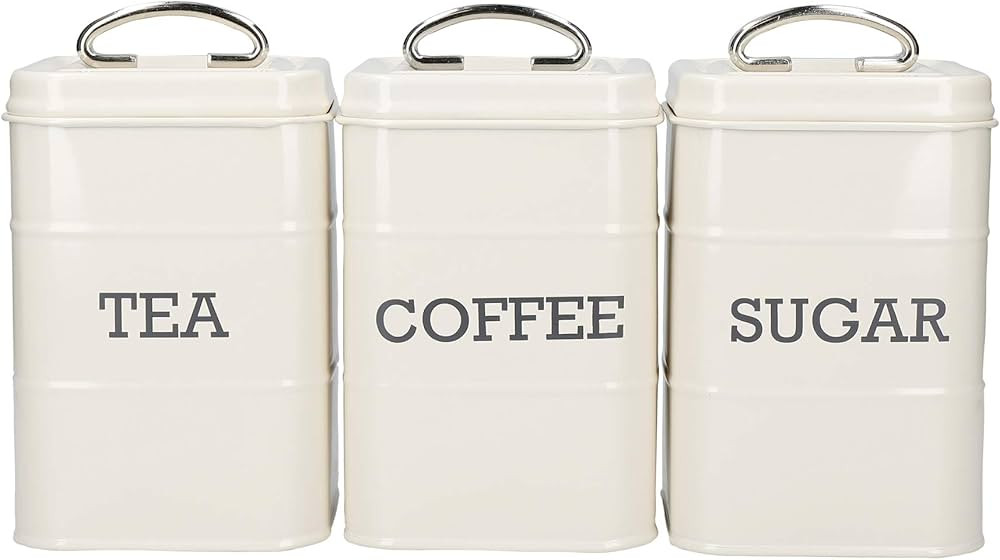 KitchenCraft Living Nostalgia Botes para Café, Té y Azúcar de Acero en Caja de Regalo 3 Unidad... | Amazon (ES)