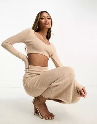 I Saw It First knitted crop top in oatmeal - part of a set | ASOS | ASOS (Global)