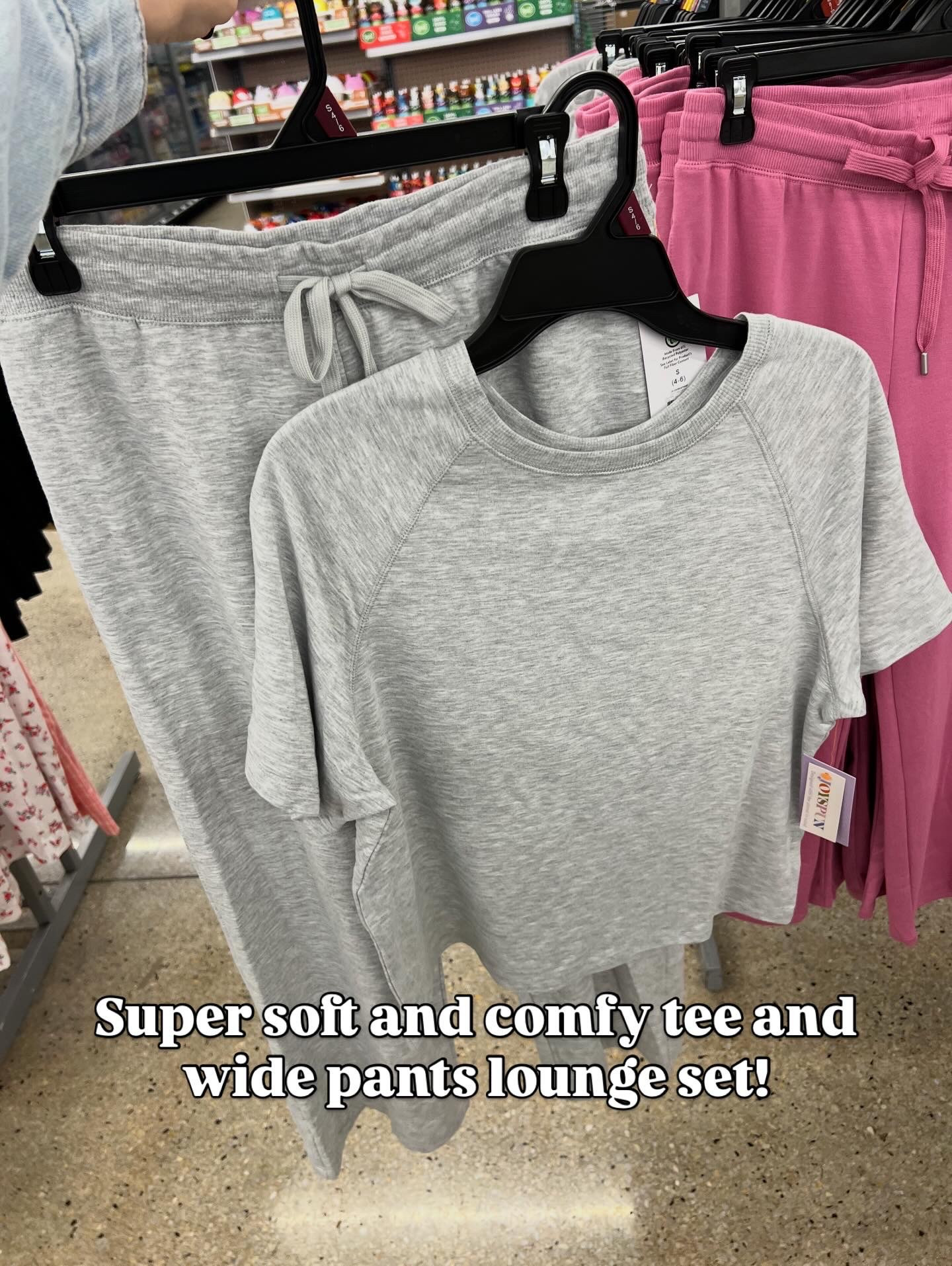 French terry lounge tee and capri pants at Walmart, very popular because they’re so comfy and cute and you can wear them out and about. I stayed true to size with a small in each. #walmartfashion 