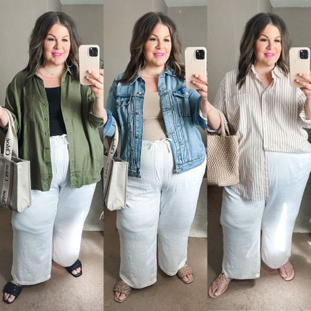 Sharing some ideas on how to style these $14 plus size wide leg pants that are on sale for $14 today! Perfect for a vacation outfit or casual plus size weekend outfit! 

#LTKsalealert #LTKcurves #LTKFind