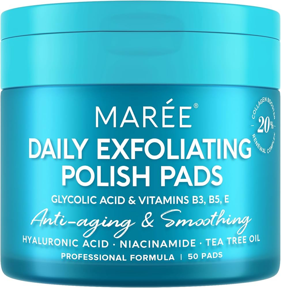 MAREE Glycolic Acid Polishes - Toner Pads for Face Cleansing - Tea Tree Oil, Salicylic Acid & Vit... | Amazon (US)