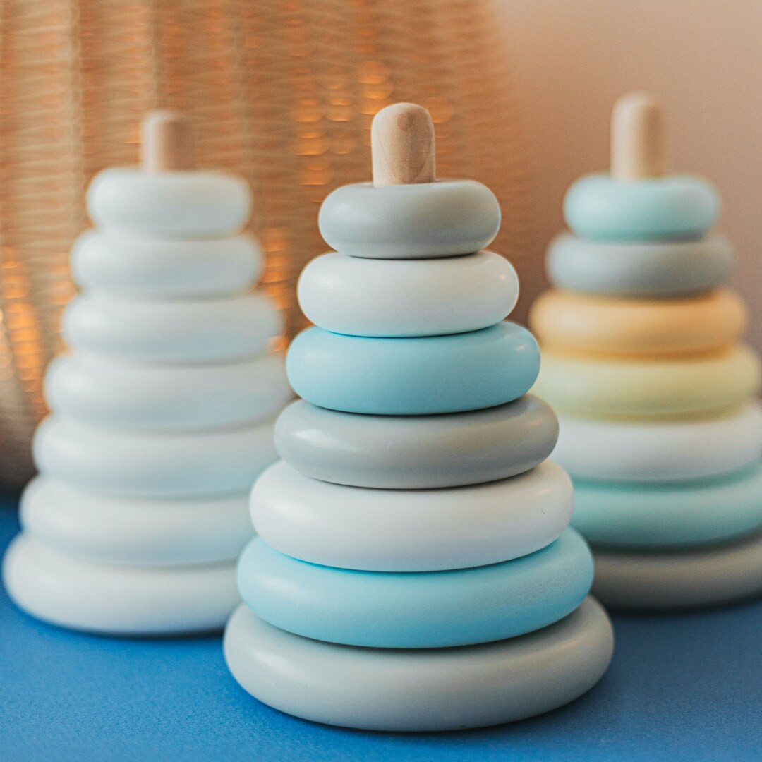 Montessori Toys, 1st Baby Birthday Gift With Name at Extra Charge, Wooden Stacking Toy Rings, Bab... | Etsy (CAD)