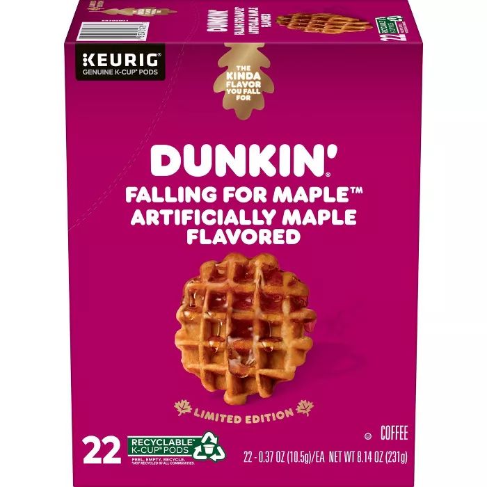 Dunkin Falling for Maple Medium Roast Coffee - Keurig K-Cup - 22ct | Target