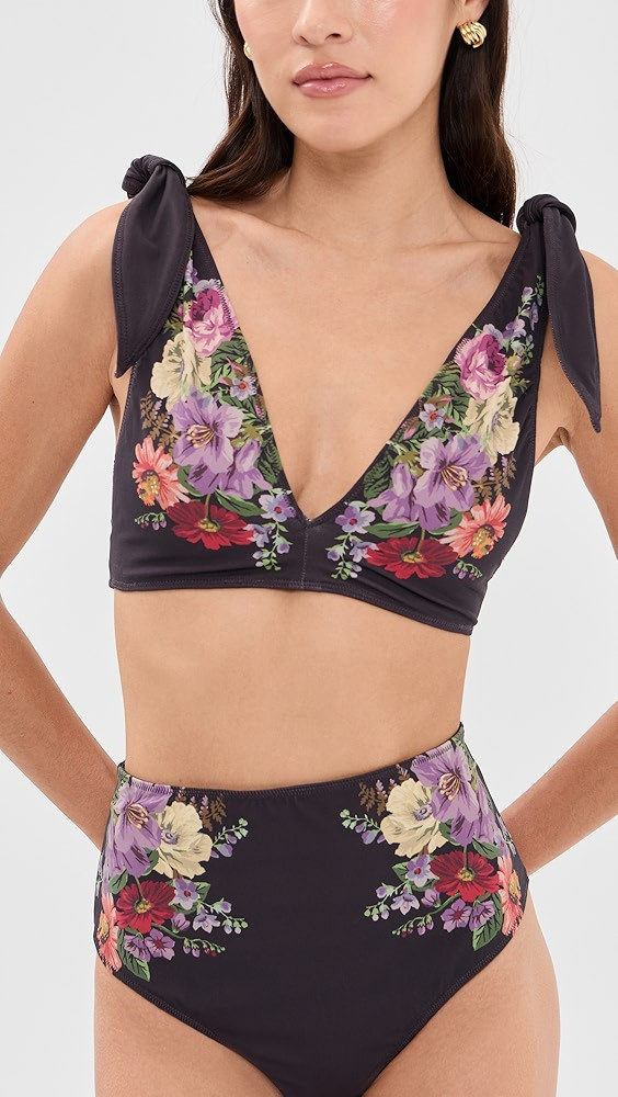 Viktoria Print Tie Strap Bikini Top | Shopbop