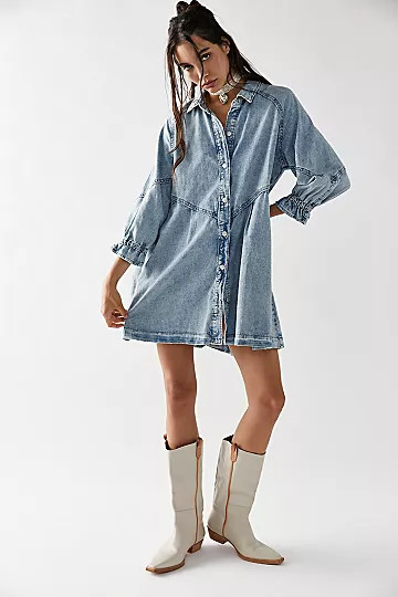 Hannah Denim Mini Dress | Free People (Global - UK&FR Excluded)
