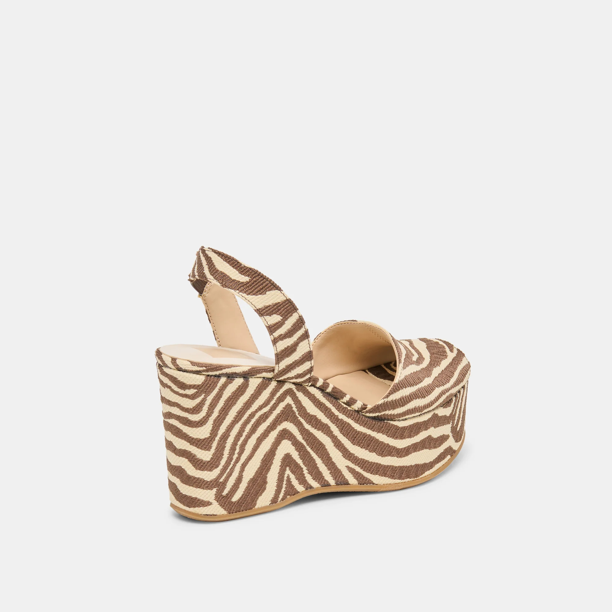Akera Wedges Beige Zebra Raffia | DolceVita.com