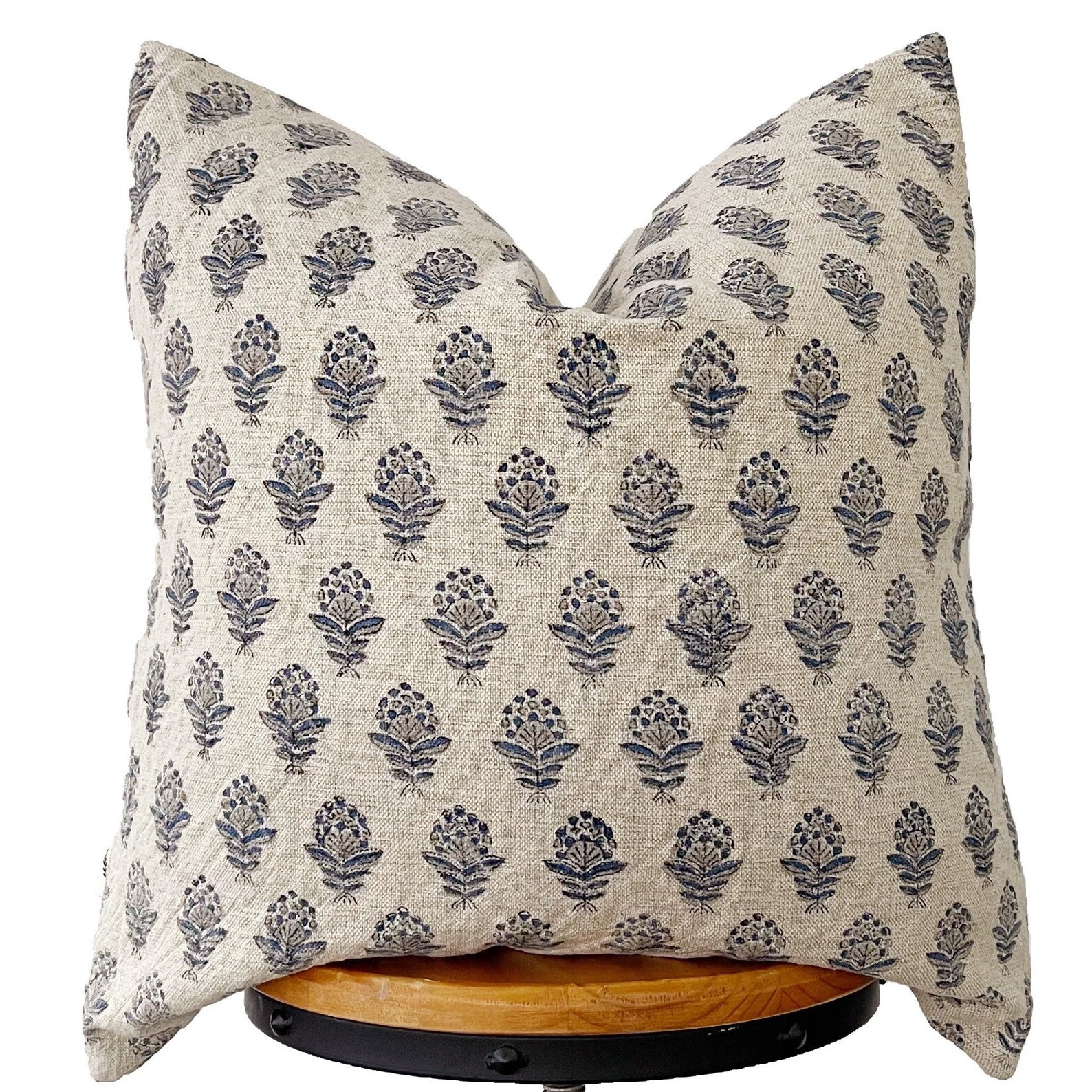 Hand Block Print Pillow Cover Indigo Blue and and Natural - Etsy | Etsy (US)