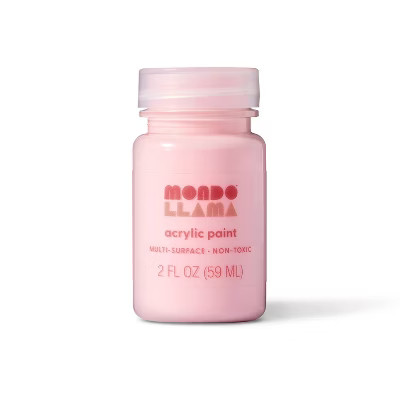 8 fl oz Satin Acrylic Paint Vibrant Pink - Mondo Llama™: Multi-Surface, Non-Toxic, Water-Based Craft Paint | Target