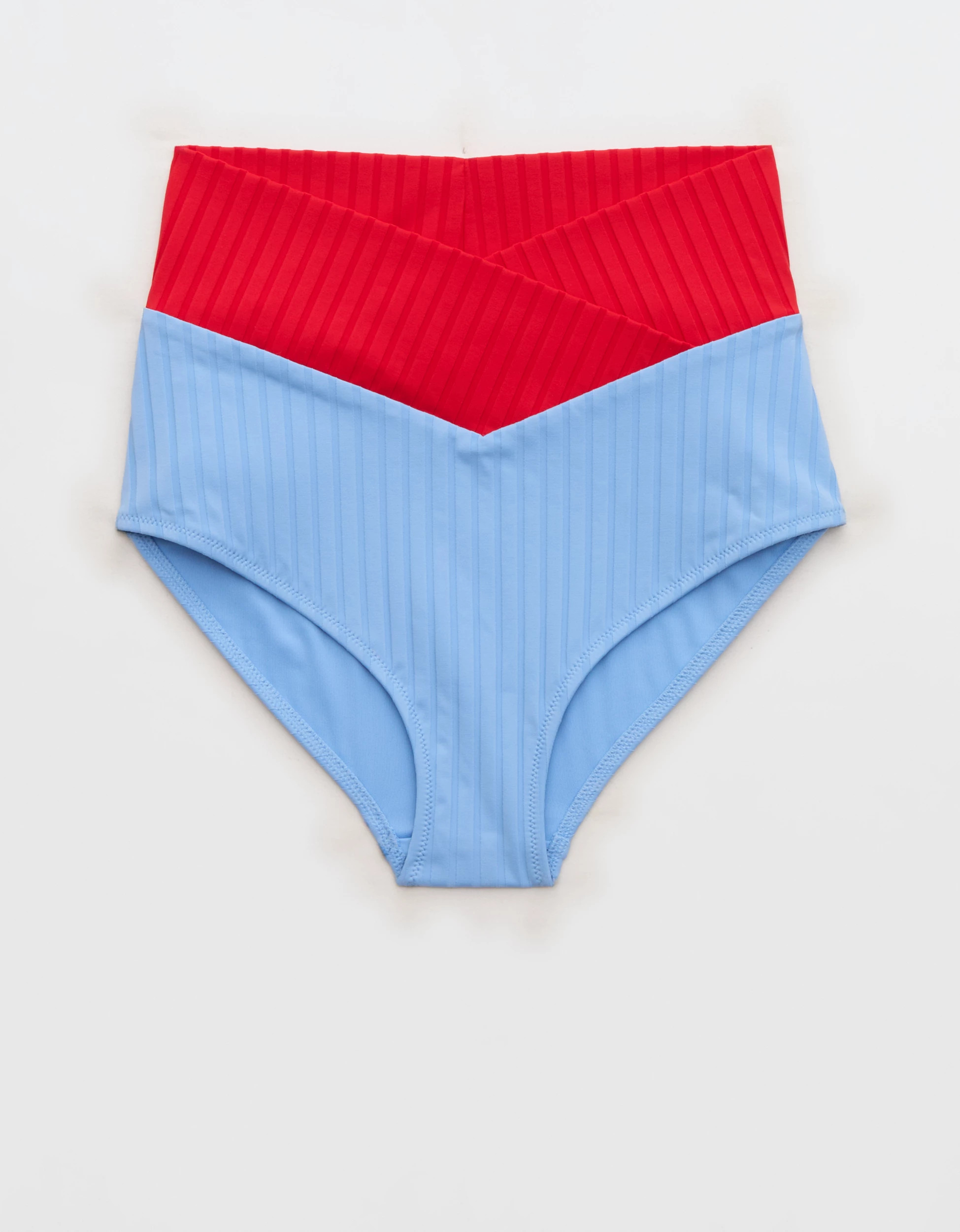 Aerie Ribbed High Waisted Full Coverage Bikini Bottom | Aerie
