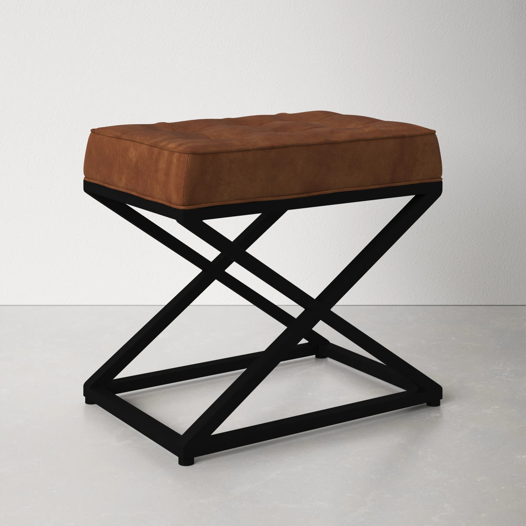 Pearson 20" Wide Genuine Leather Tufted Rectangle Standard Ottoman | Wayfair North America