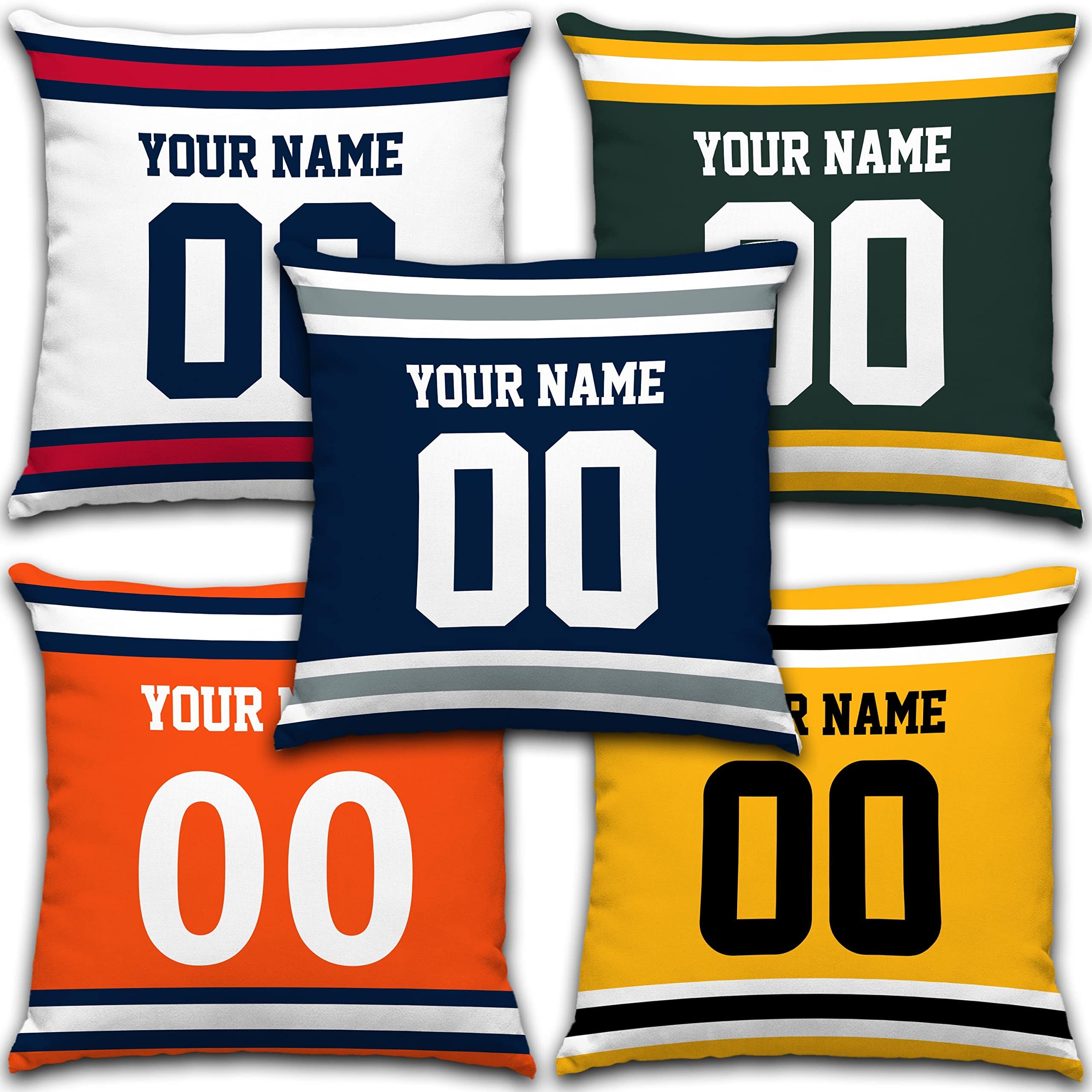 Personalized Baseball & Football Style Pillow - Custom Name and Number for Men Women Boy - Pillow Ca | Amazon (US)