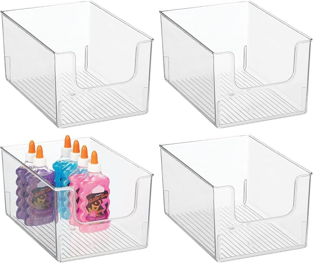 mDesign Modern Deep Plastic Open Front Dip Storage Organizer Bin Basket for Household Organizatio... | Amazon (US)