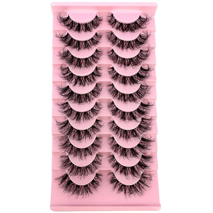 HBZGTLAD Soft Mink Eyelashes 3D Curl Winged End Eye Elongated Fake Lashes Thick Handmade Natural ... | Amazon (US)