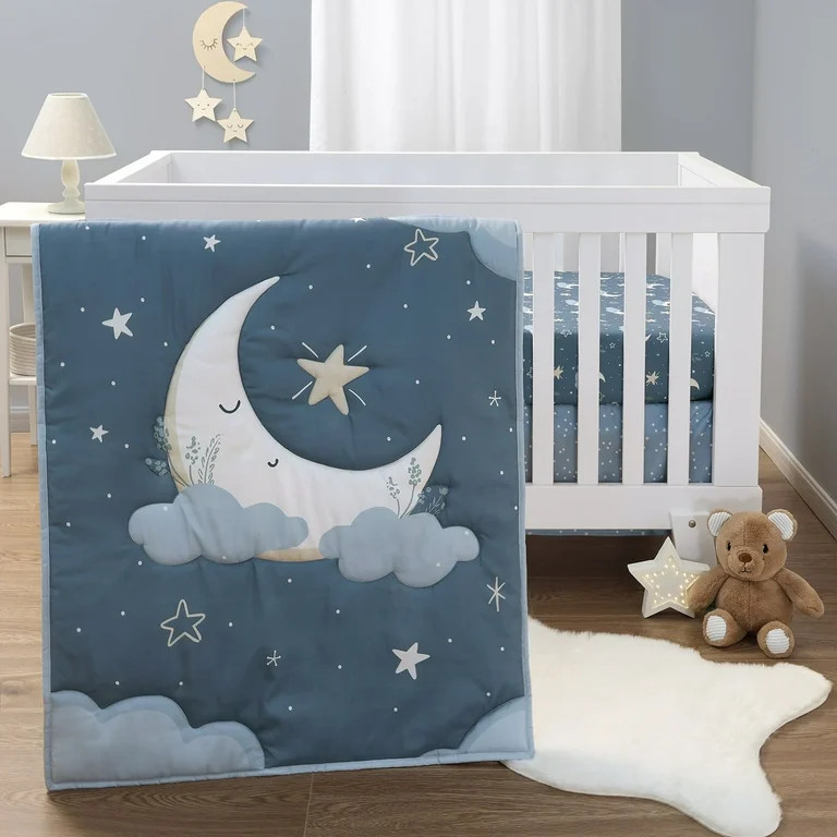The Peanutshell 3 Piece Celestial Serenity Baby Crib Bedding Set Boy Nursery Decor Boy Crib Comfo... | Walmart (US)