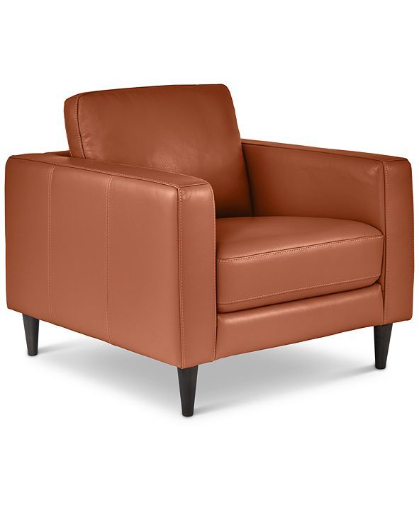 Jennis 35" Leather Arm Chair, Created for Macy's | Macys (US)