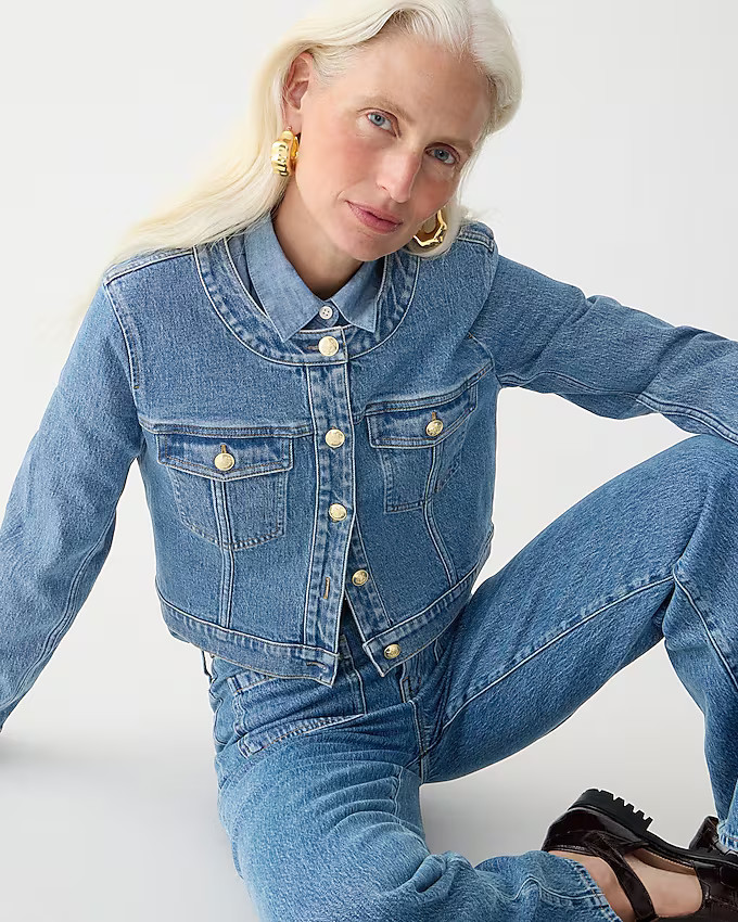 Louisa patch-pocket lady jacket in denim | J. Crew US