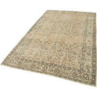 5x9 Handmade Distressed Beige Vintage Rug, Turkish Contemporary Faded Area Farmhouse Etsy Worn Floor Rug | Etsy (US)