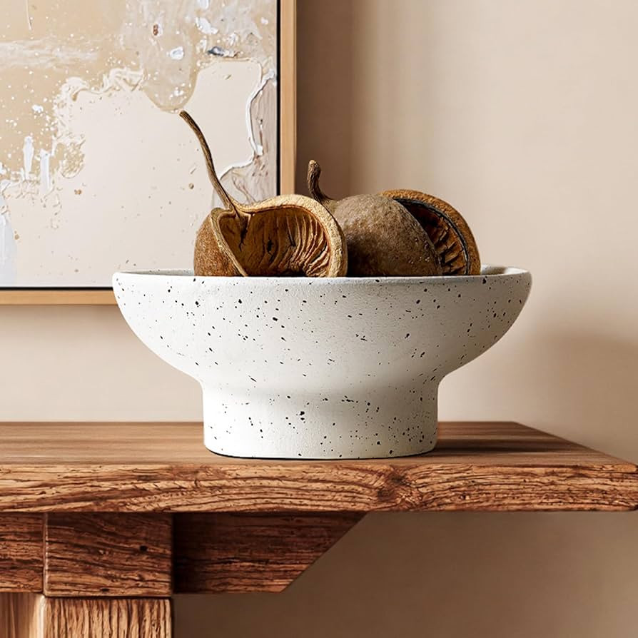 LE TAUCI 10" Ceramic Decorative Bowl, Key Bowl for Entryway, Handcrafted Sturdy Pedestal Bowl, Mo... | Amazon (US)