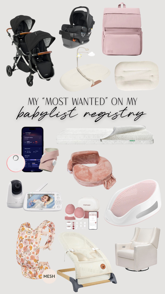 Here are the things I added to my baby registry as "most wanted" items. I didn't keep much from my first baby (almost 5 years ago) because I felt like the things I got were not worth keeping (quality and usefulness) but there were some things I kept and some things I knew I NEEDED this time around after doing a TON of research and talking with my other mom friends! No 1 item is a high quality, dependable and multi function stroller, followed by a glider for the nursery. both things I didn't invest in the first time around and regretted. 

 

 #LTKBaby #LTKBump