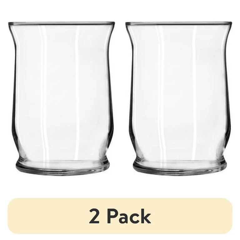 (2 pack) Libbey Clear Glass 8" Hurricane Floral Vase | Walmart (US)