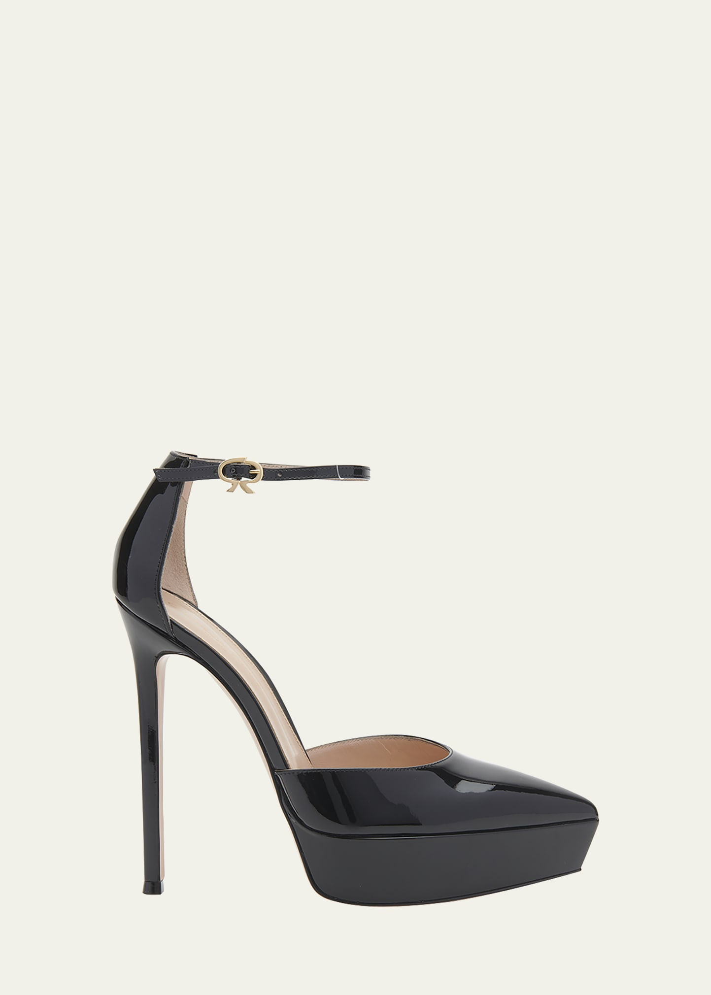 Gianvito Rossi Patent Ankle-Strap Platform Pumps | Bergdorf Goodman