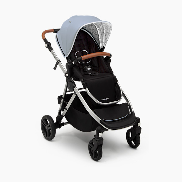 Mockingbird Single-to-Double Stroller in Sky/Windowpane Canopy/Penny Leather | Babylist