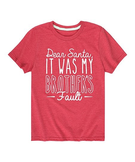 Heather Red 'Dear Santa' Tee - Toddler & Kids | Zulily