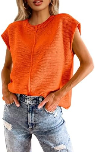 Saodimallsu Crew Neck Knit Lightweight Sweater Pullover Top | Amazon (US)