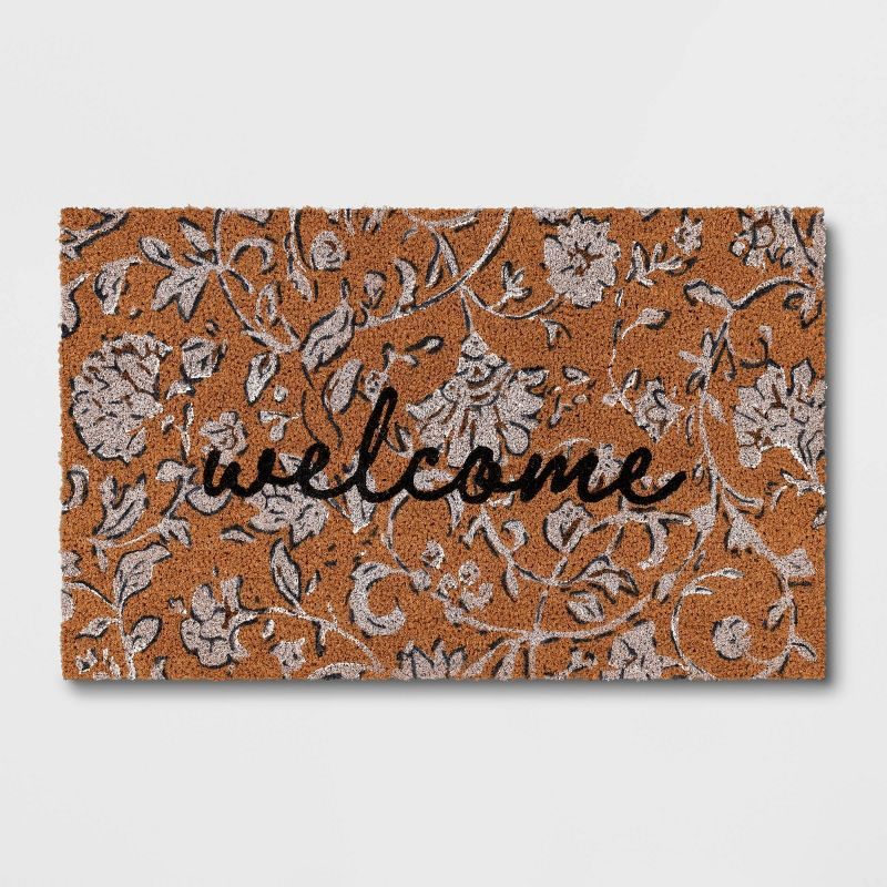 1'6"x2'6" Dune Floral Welcome Outdoor Doormat - Threshold™ | Target