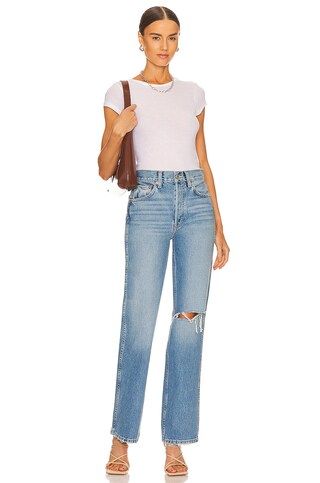 RE/DONE Originals 90s High Rise Loose in Worn Heather Blue from Revolve.com | Revolve Clothing (Global)