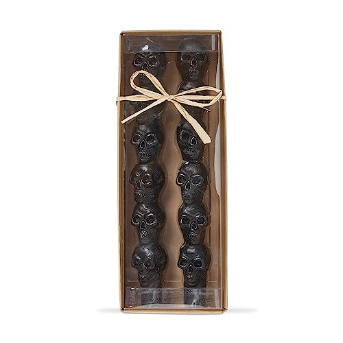 tag Halloween Theme Taper Wax Candles Black Skulls Set Of 2 Black | Amazon (US)